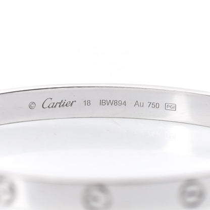 Cartier 18K White Gold LOVE Bracelet 18 4 of 5