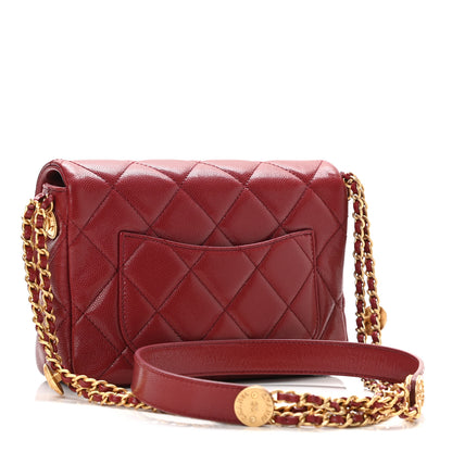Chanel Caviar Quilted Small Twist Your Buttons Flap Burgundy 3 of 10