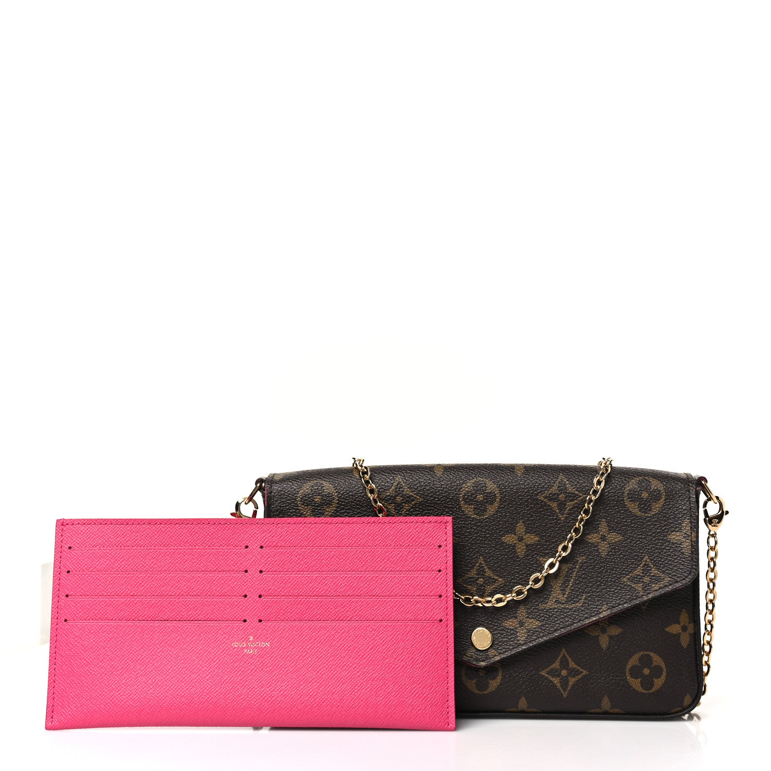 Louis Vuitton Monogram My LV World Tour Pochette Felicie Chain Wallet Hot Pink 3 of 11
