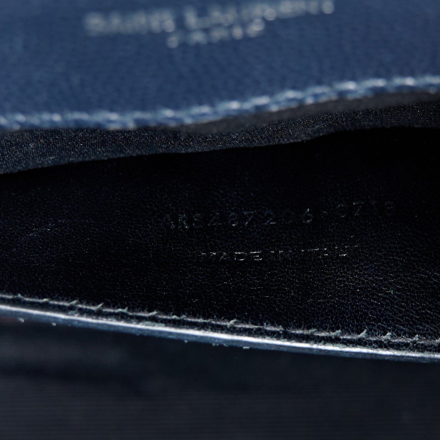 Saint Laurent Grain De Poudre Textured Mixed Matelasse Triquilt Medium Monogram Satchel Deep Marine 8 of 11