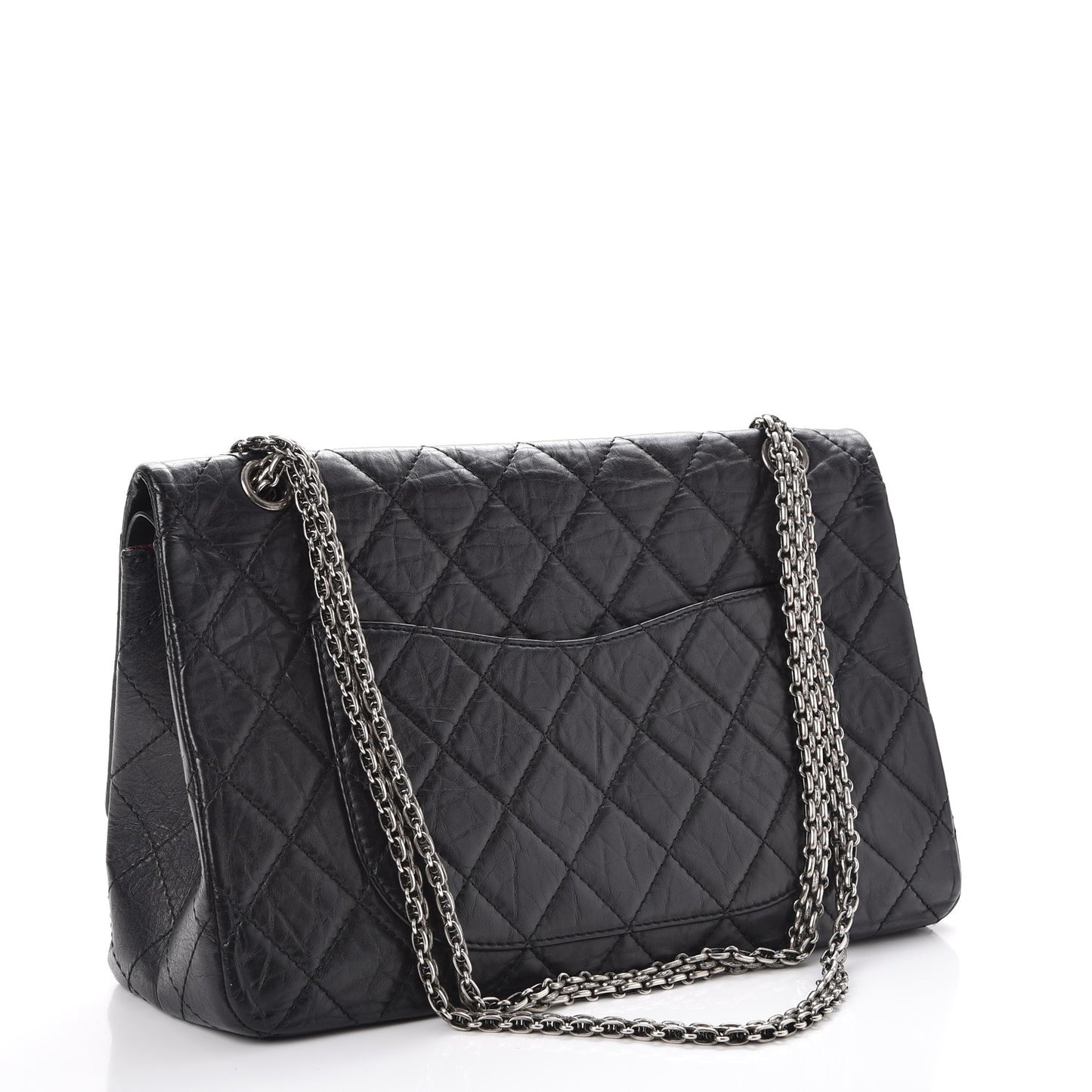 Aged Calfskin Quilted 2.55 Reissue 227 Flap Black