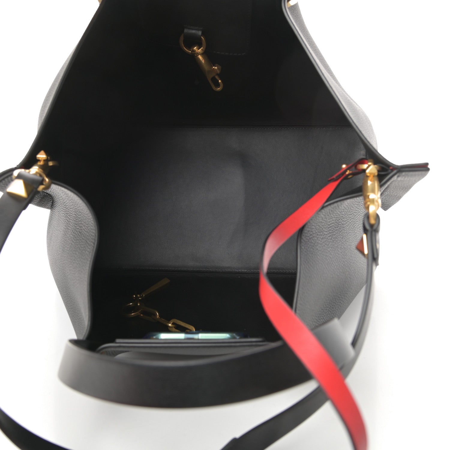 Valentino Garavani Grainy Calfskin Medium VLogo Escape Shopper Black 7 of 11