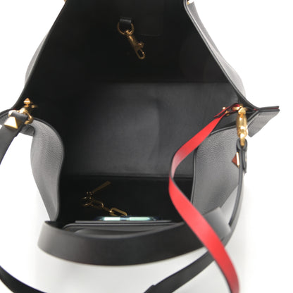 Valentino Garavani Grainy Calfskin Medium VLogo Escape Shopper Black 7 of 11