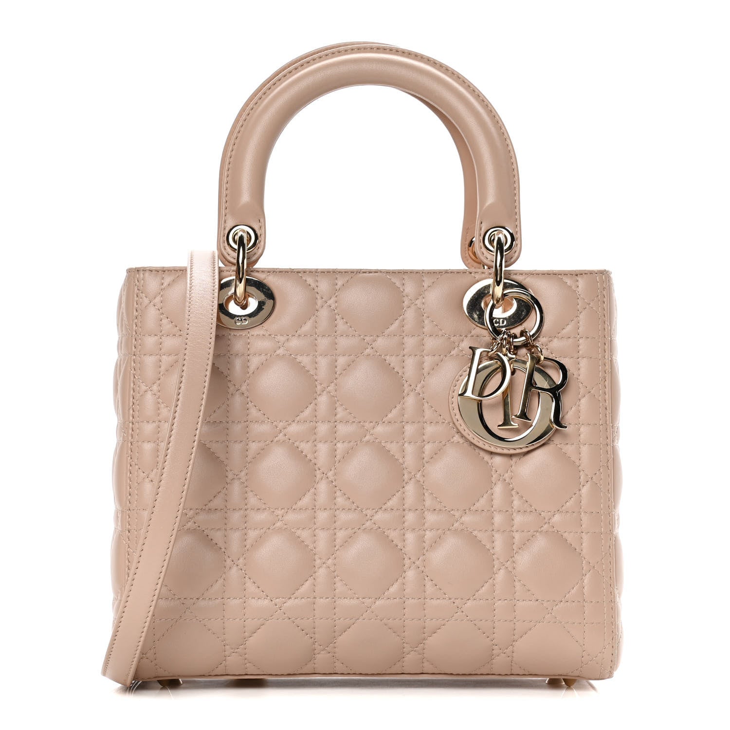 Christian Dior Lambskin Cannage Medium Lady Dior Rose Poudre 1 of 10