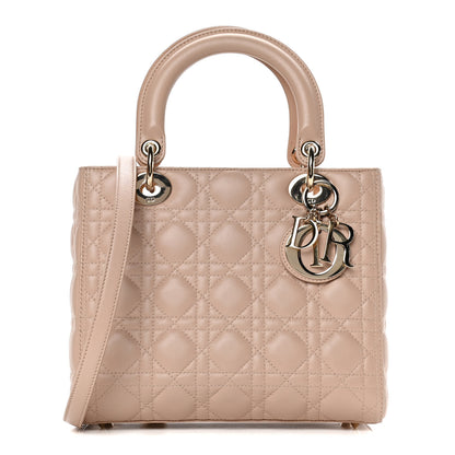 Christian Dior Lambskin Cannage Medium Lady Dior Rose Poudre 1 of 10