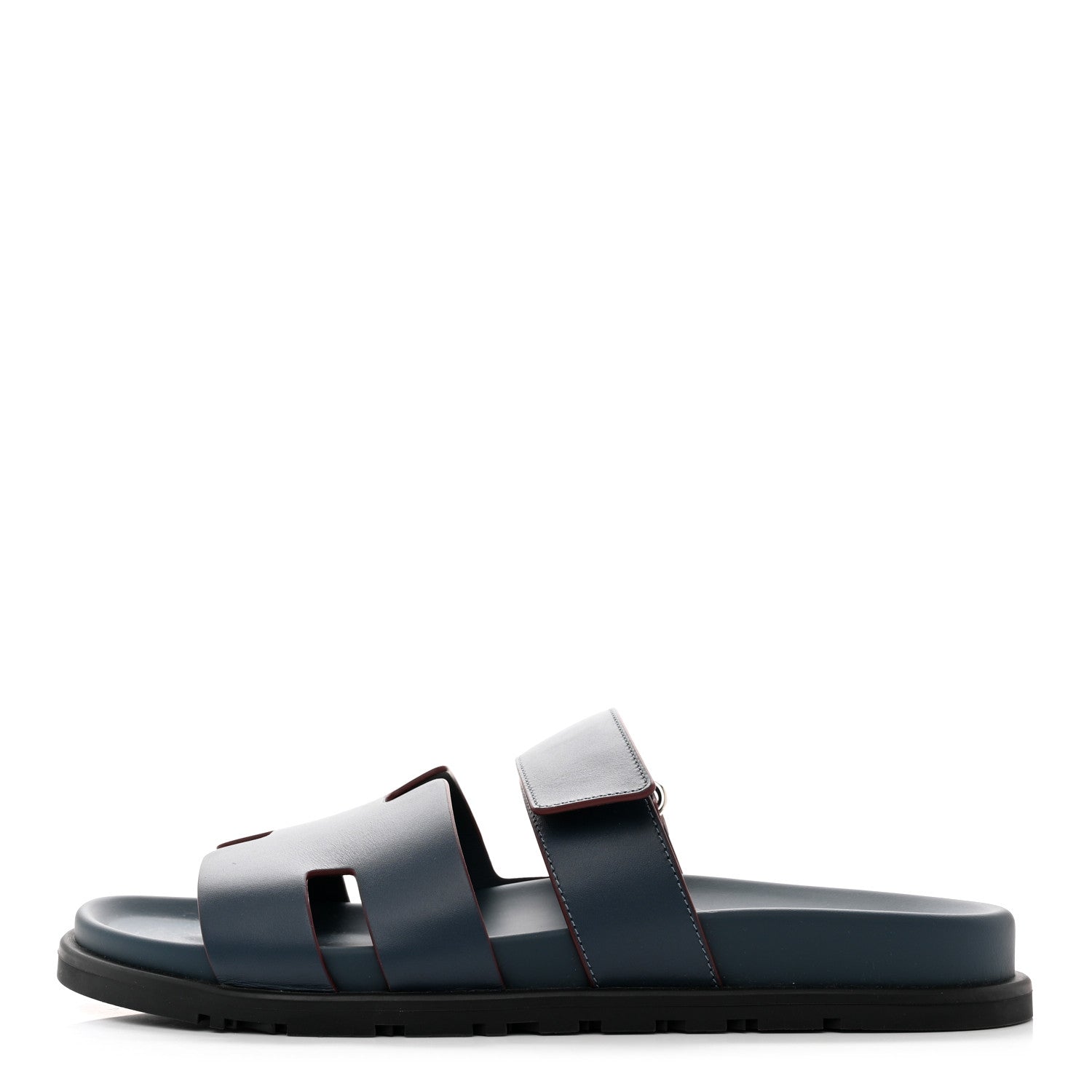 Hermes Calfskin Womens Chypre Sandals 41 Bleu Celeste Bordeaux 1 of 9
