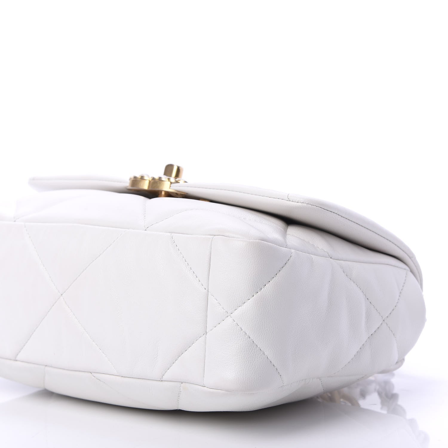 Chanel Goatskin Quilted Medium 19 Flap White 9 of 11