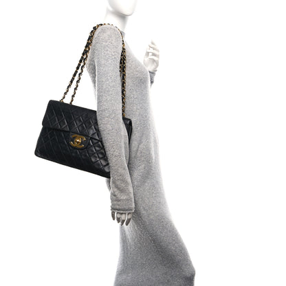 Chanel Lambskin Quilted XL Jumbo Single Flap Black 2 of 10