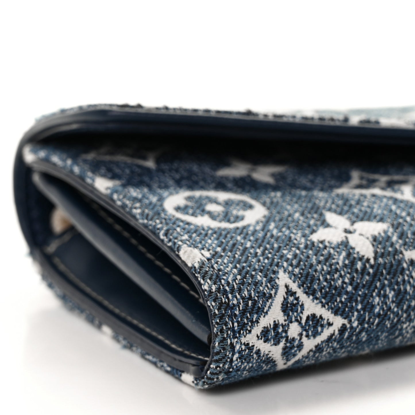 Monogram Jacquard Denim Sarah Wallet Bleu