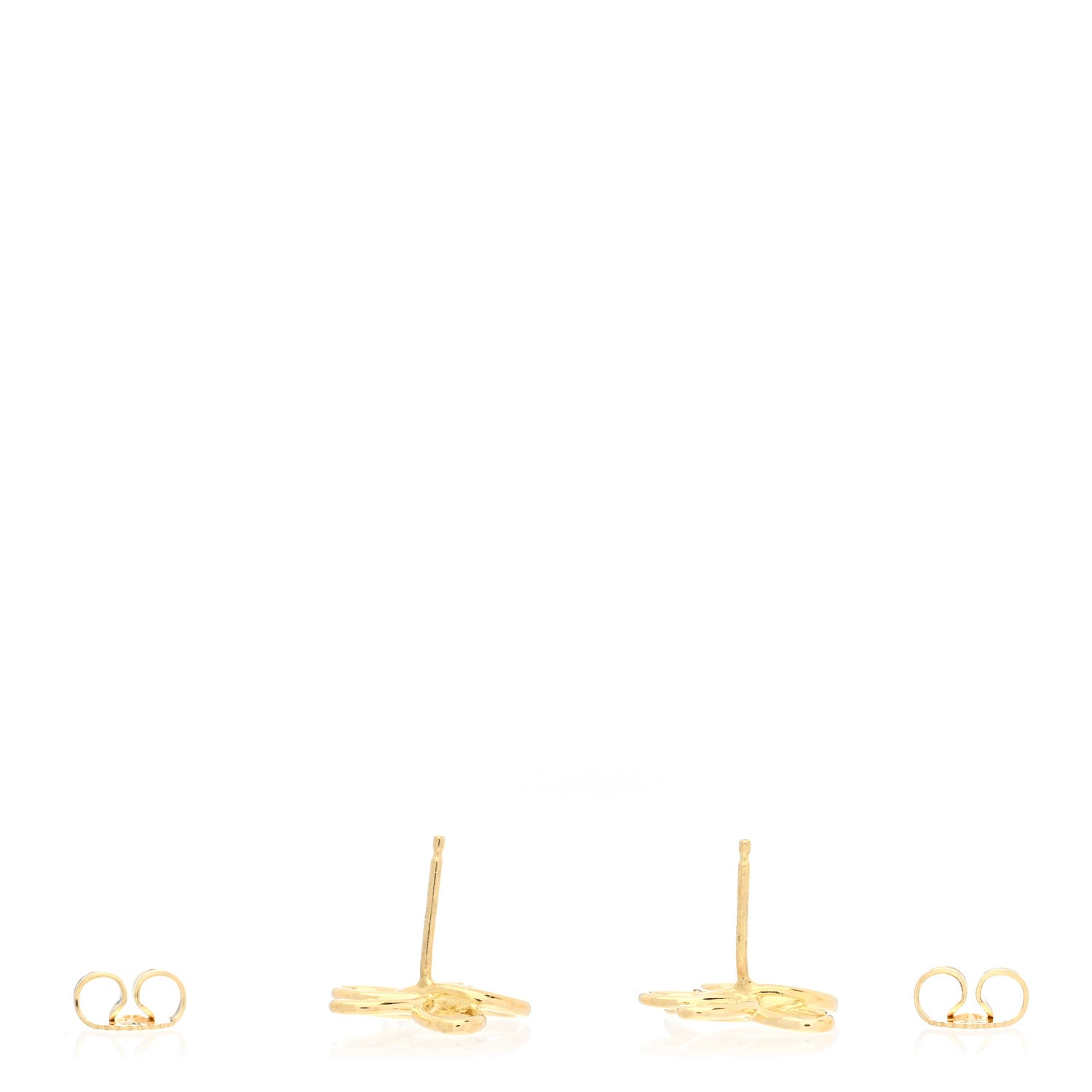 Tiffany 18K Yellow Gold Flower Stud Earrings 3 of 6