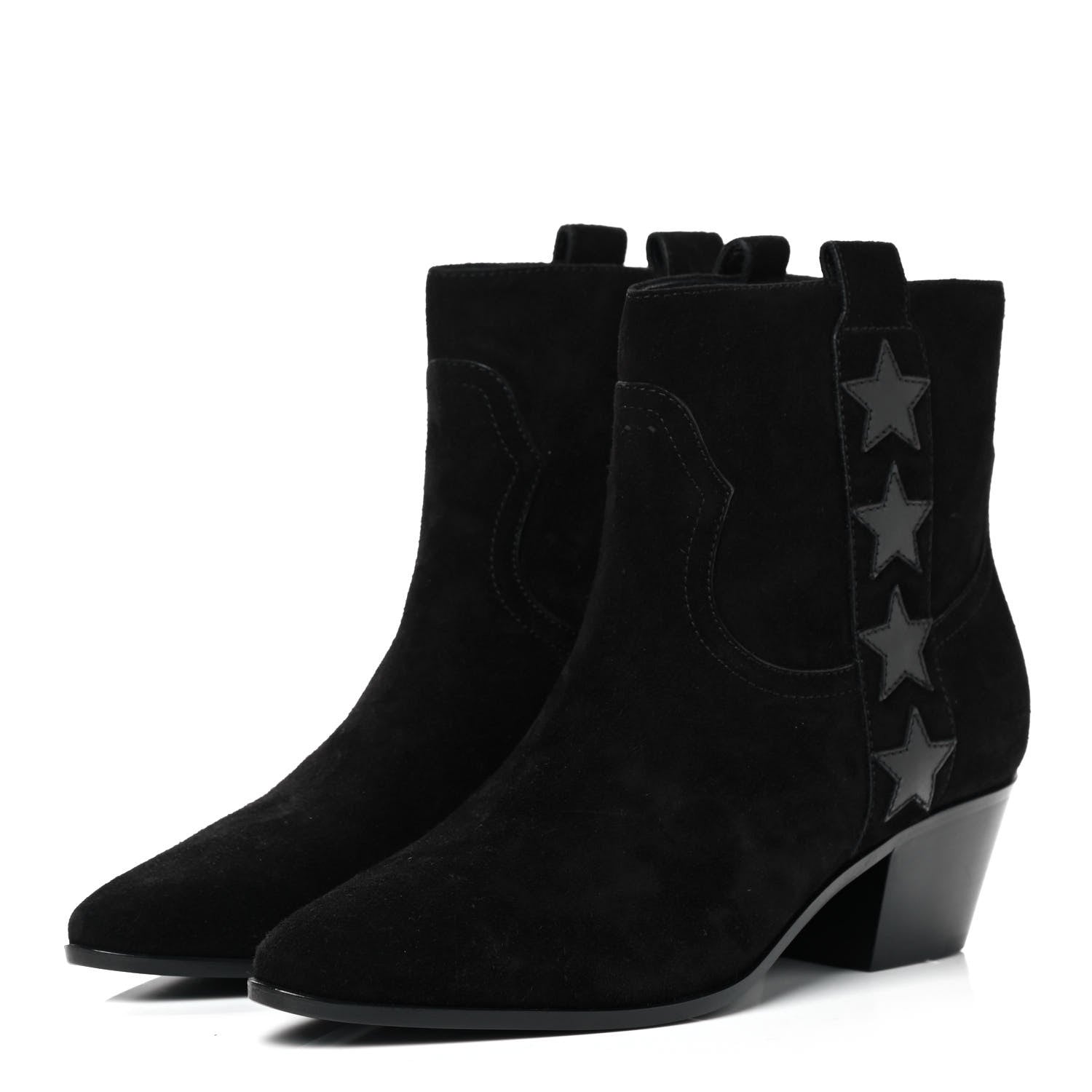 Saint Laurent Suede Rock 40 Stars Ankle Boots 35 Black 3 of 7