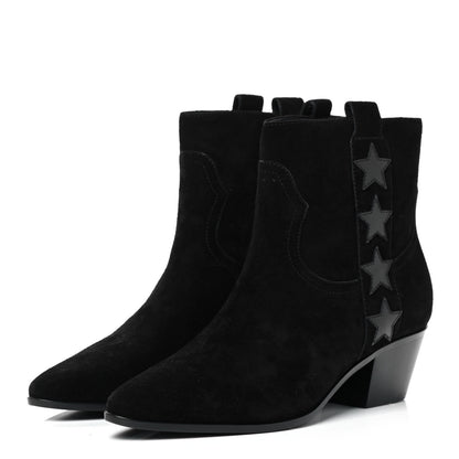 Saint Laurent Suede Rock 40 Stars Ankle Boots 35 Black 3 of 7