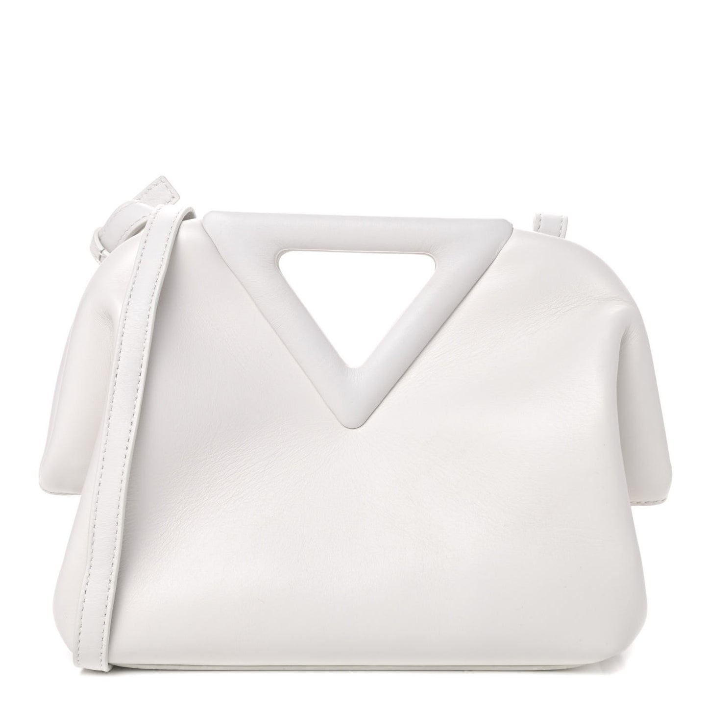 Calfskin Small The Point Triangle Bag Chalk