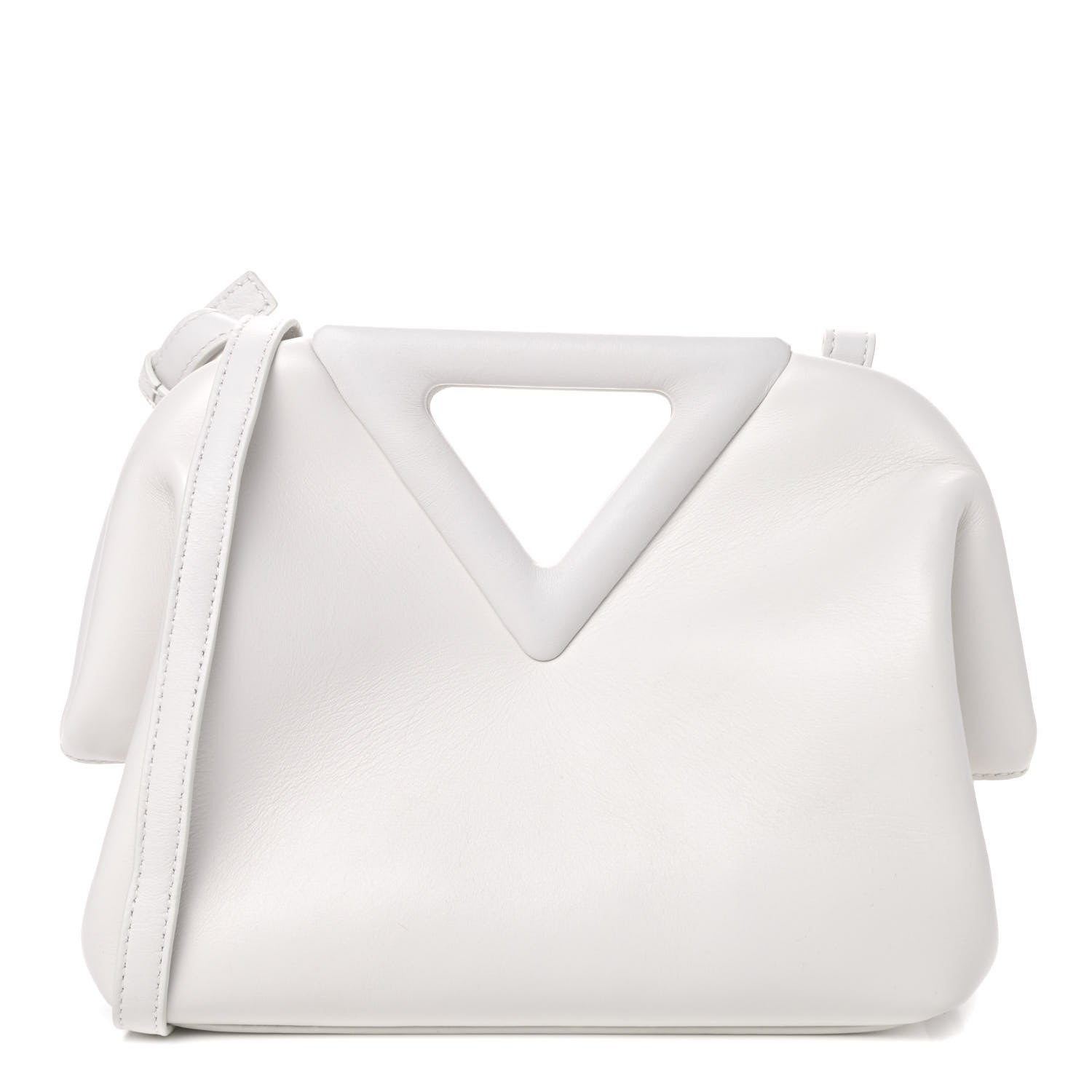 Bottega Veneta Calfskin Small The Point Triangle Bag Chalk 1 of 4
