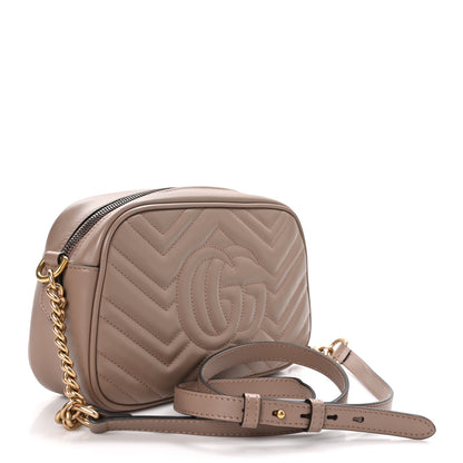 Gucci Calfskin Matelasse Small GG Marmont Chain Shoulder Bag Porcelain Rose 3 of 12