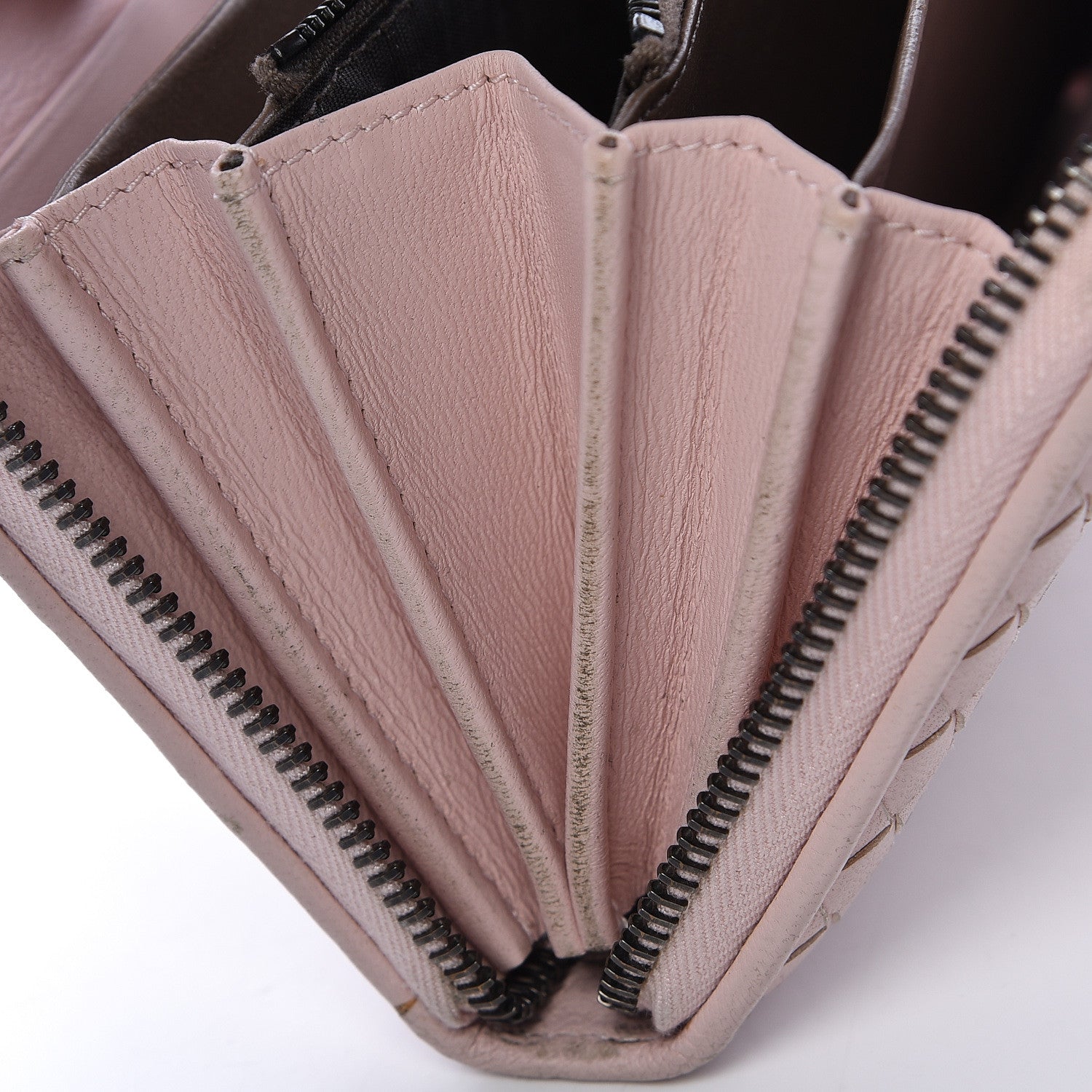 Bottega Veneta Nappa Intrecciato Zip Around Wallet Lotus 11 of 17