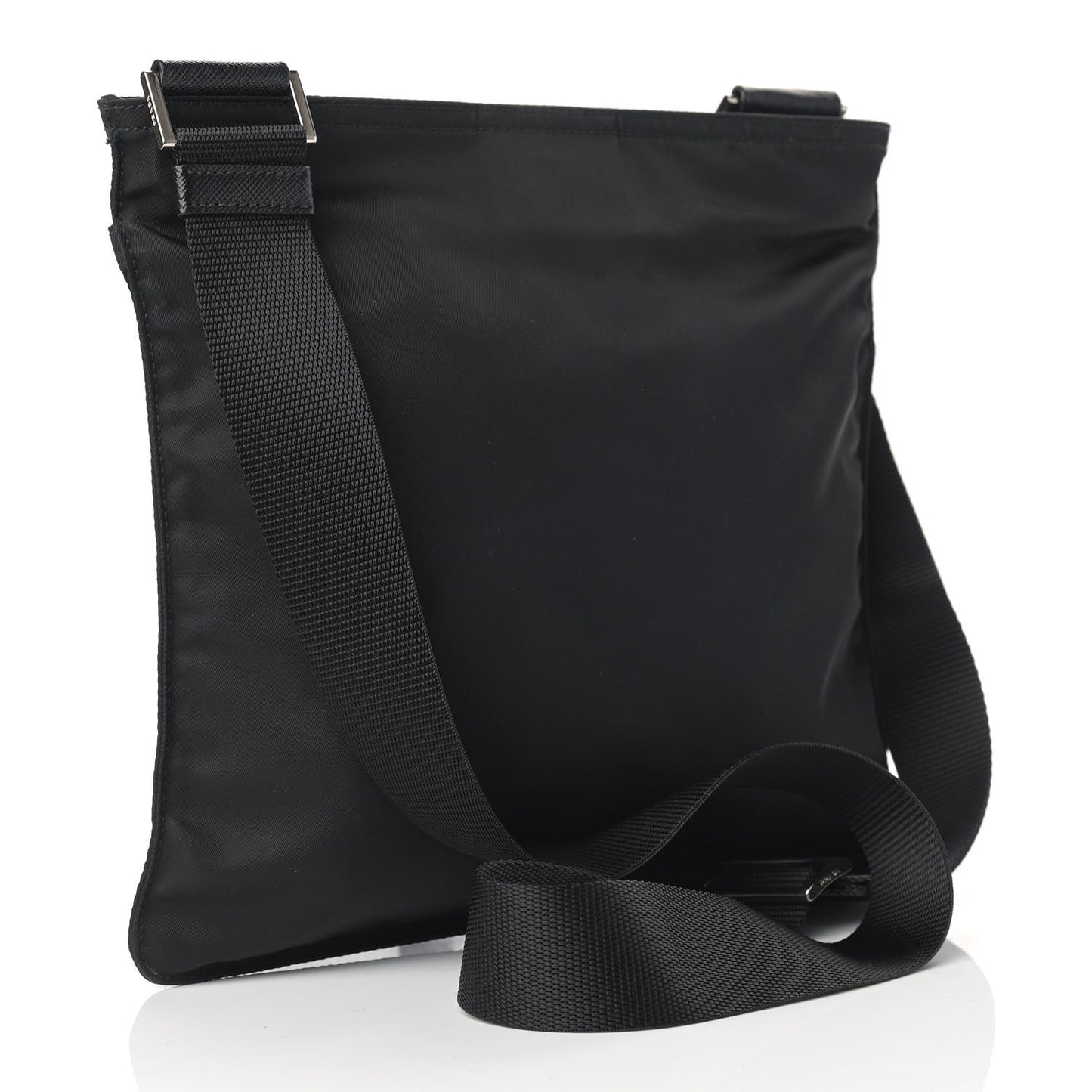 Nylon Vela Flat Messenger Bag Black