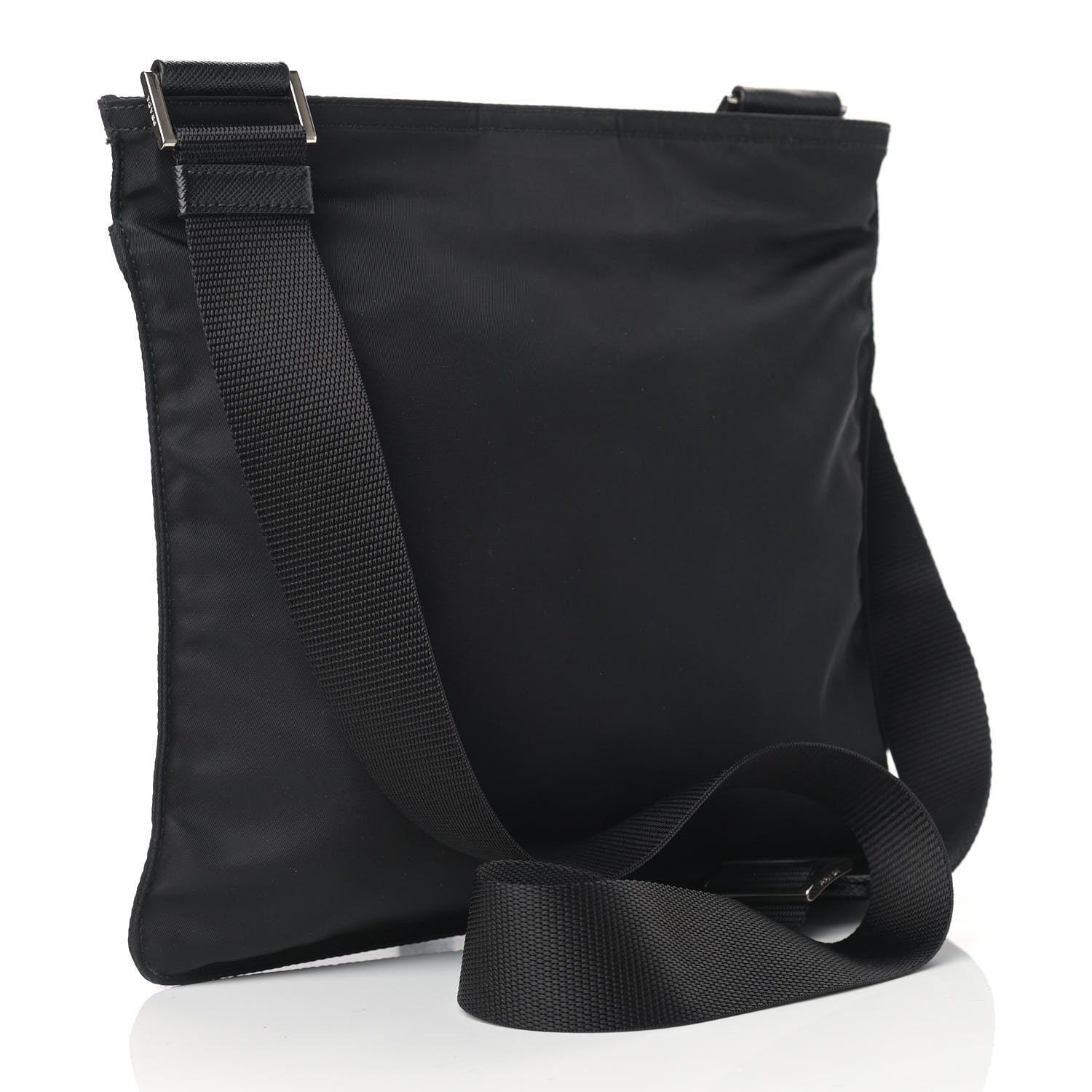 Prada Nylon Vela Flat Messenger Bag Black 3 of 14