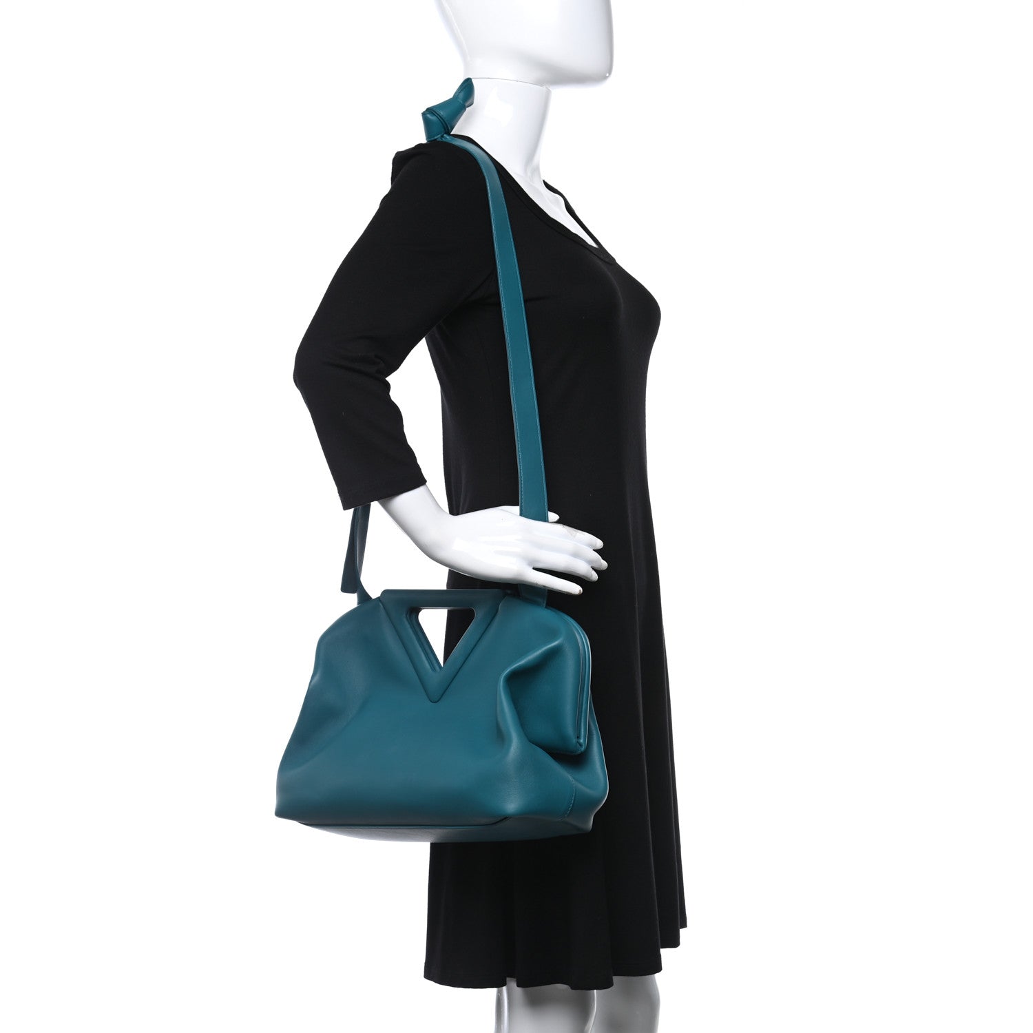 Bottega Veneta Calfskin Medium The Point Triangle Bag Mallard 3 of 8