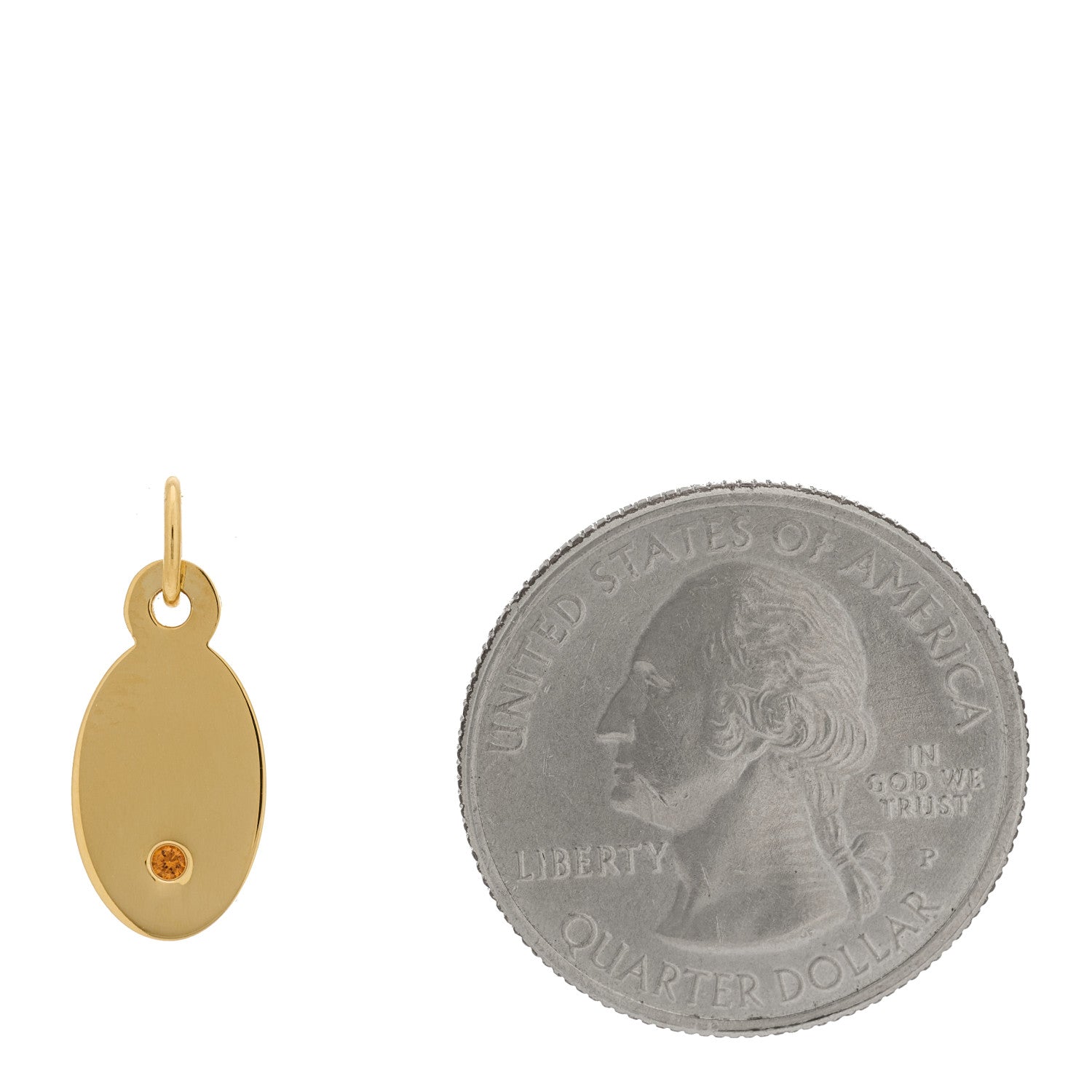 Tiffany 18K Yellow Gold Citrine Oval Charm 2 of 3