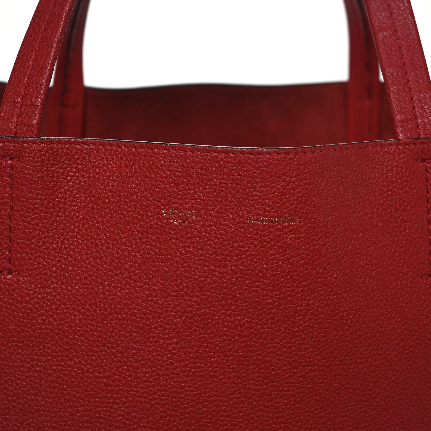 Celine Soft Grained Calfskin Medium Belt Cabas Phantom Coquelicot 8 of 16