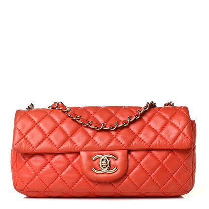 Chanel Lambskin Quilted East West Flap Red 1 of 9
