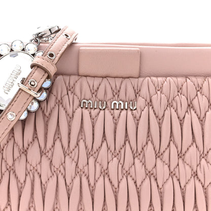 Miu Miu Nappa Matelasse Crystal Small Crossbody Bag Cammeo 8 of 14