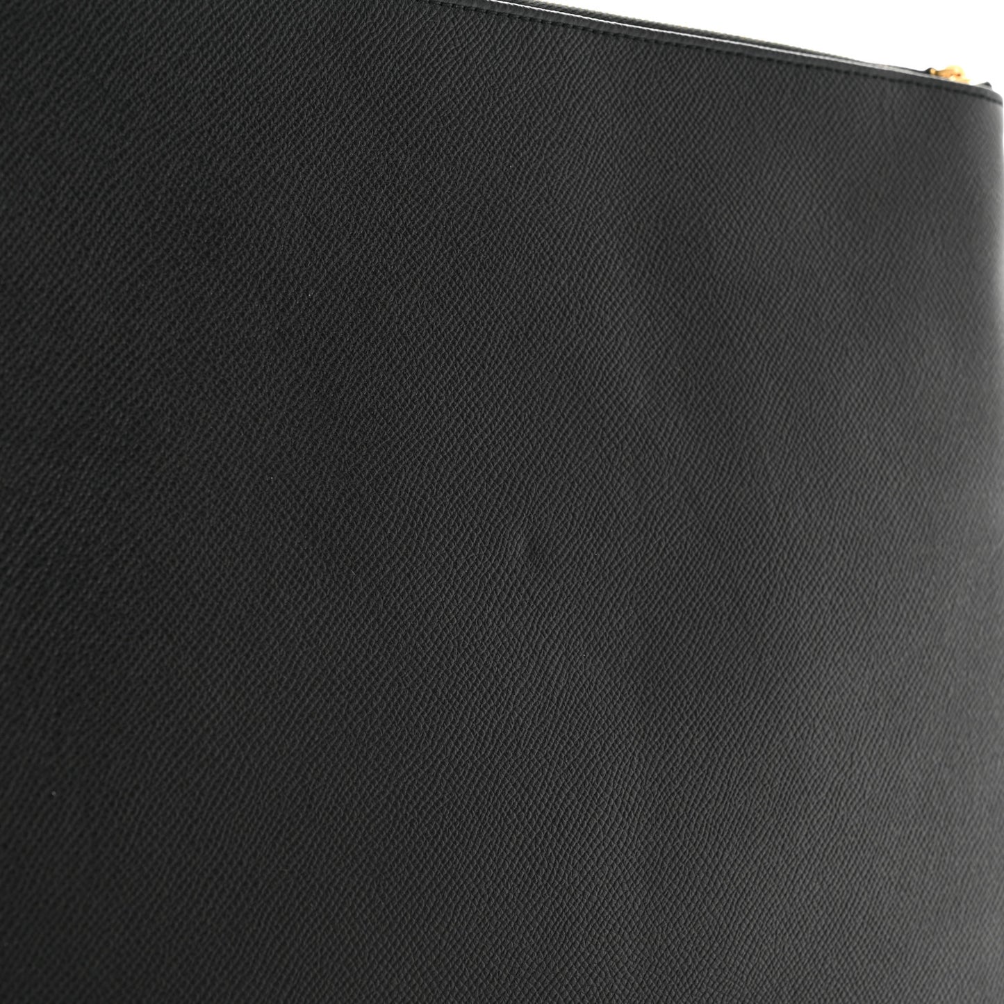 Grained Calfskin Large Ville Zip Pouch Black