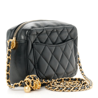 Chanel Lambskin Quilted CC Pearl Crush Camera Case Black 3 of 10