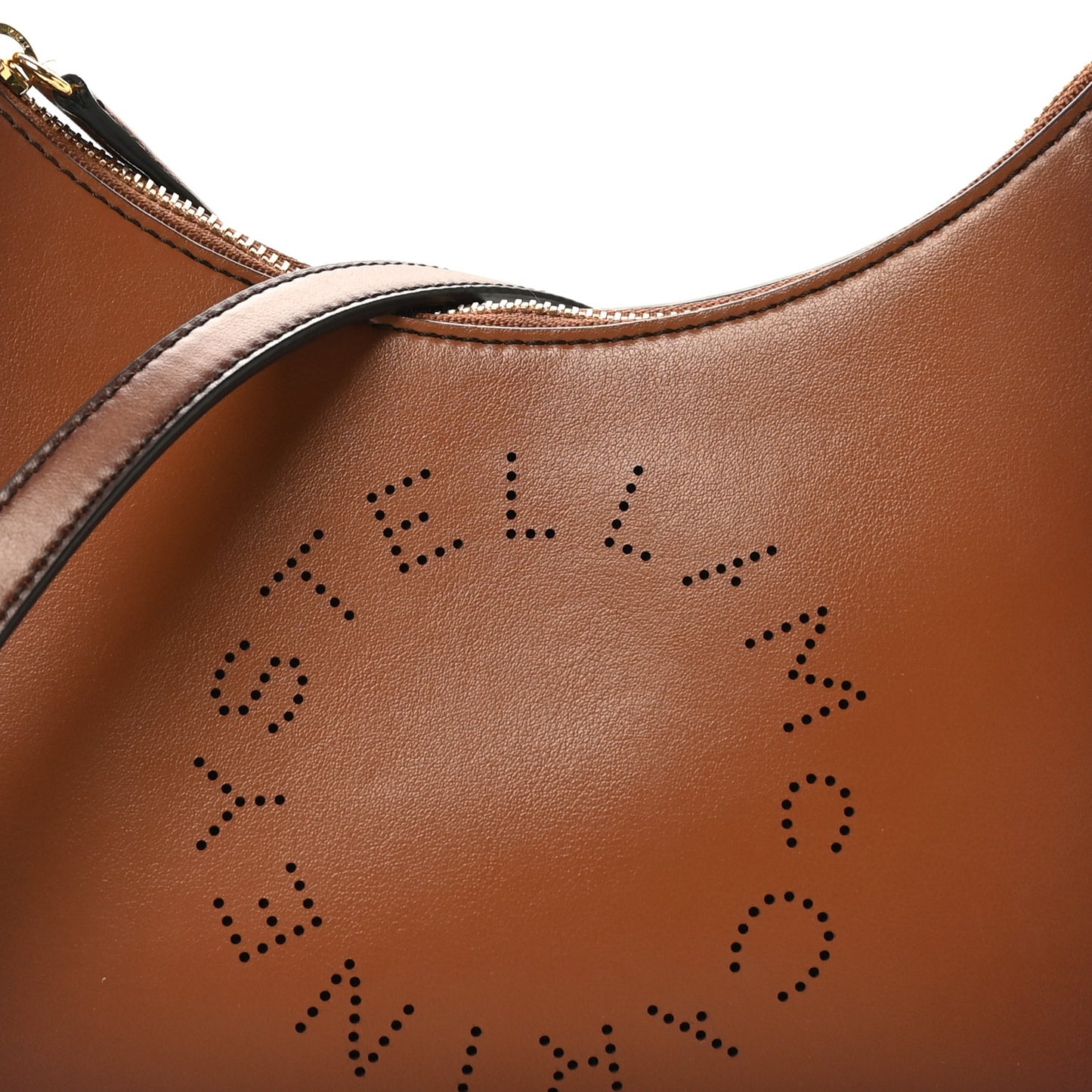 Eco Alter Nappa Perforated Logo Shoulder Bag Brown