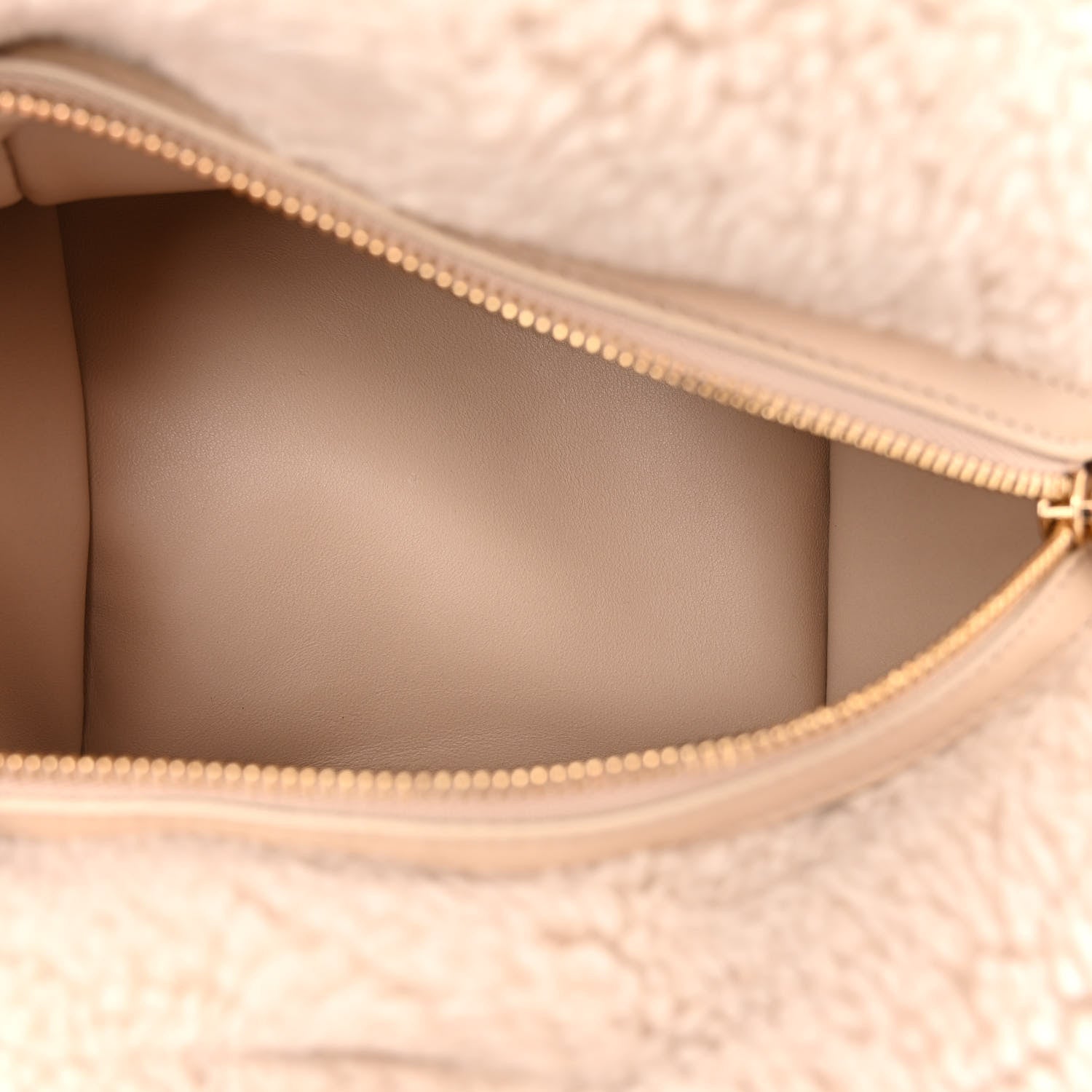 Loro Piana CashFur Pontaccio Puffy Pouch Clutch Bag Ancient Paper 5 of 9