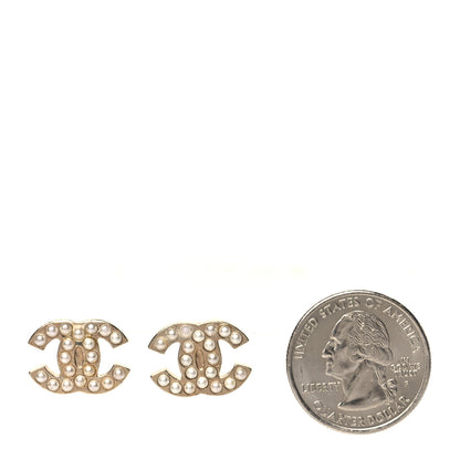 Chanel Pearl CC Earrings Gold 2 of 4
