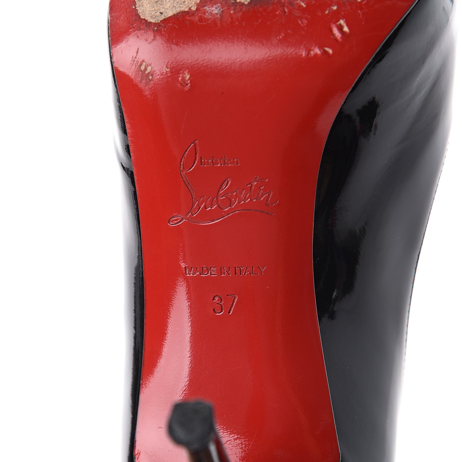 Christian Louboutin Patent Mater Claude 85 Platform Pumps 37 Black Red 7 of 7
