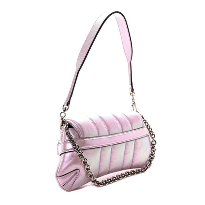 Gucci Iridescent Nappa Vertical Matelasse Small Maxi Horsebit Chain Shoulder Bag Escape Pink 2 of 10