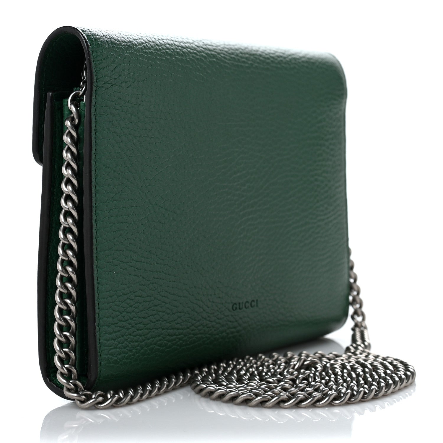 Gucci Calfskin Mini Dionysus Chain Wallet Emerald 4 of 9