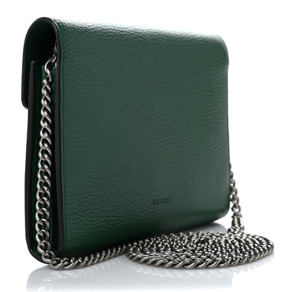 Gucci Calfskin Mini Dionysus Chain Wallet Emerald 4 of 9