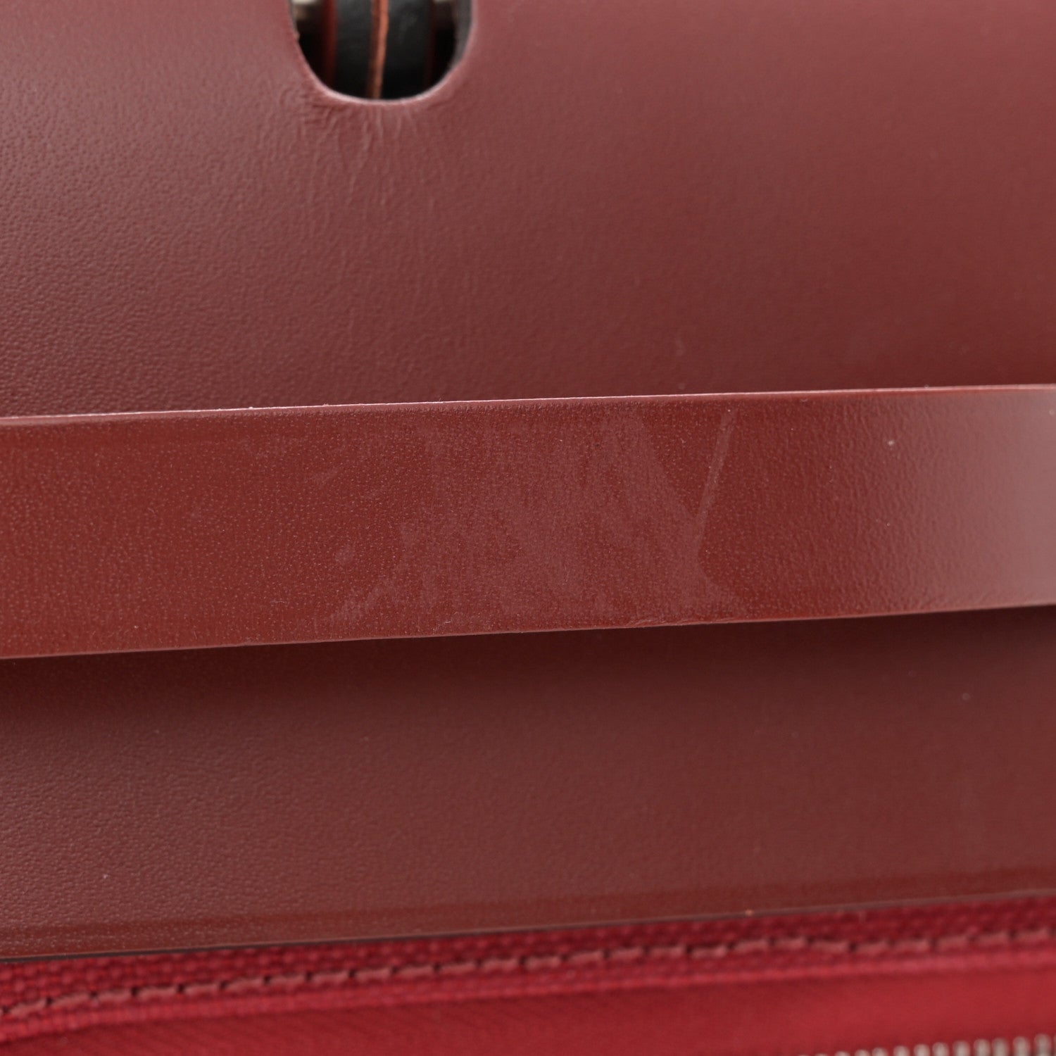 Hermes Vache Hunter Toile Herbag Zip 31 PM Rouge Grenat Rouge H 12 of 16