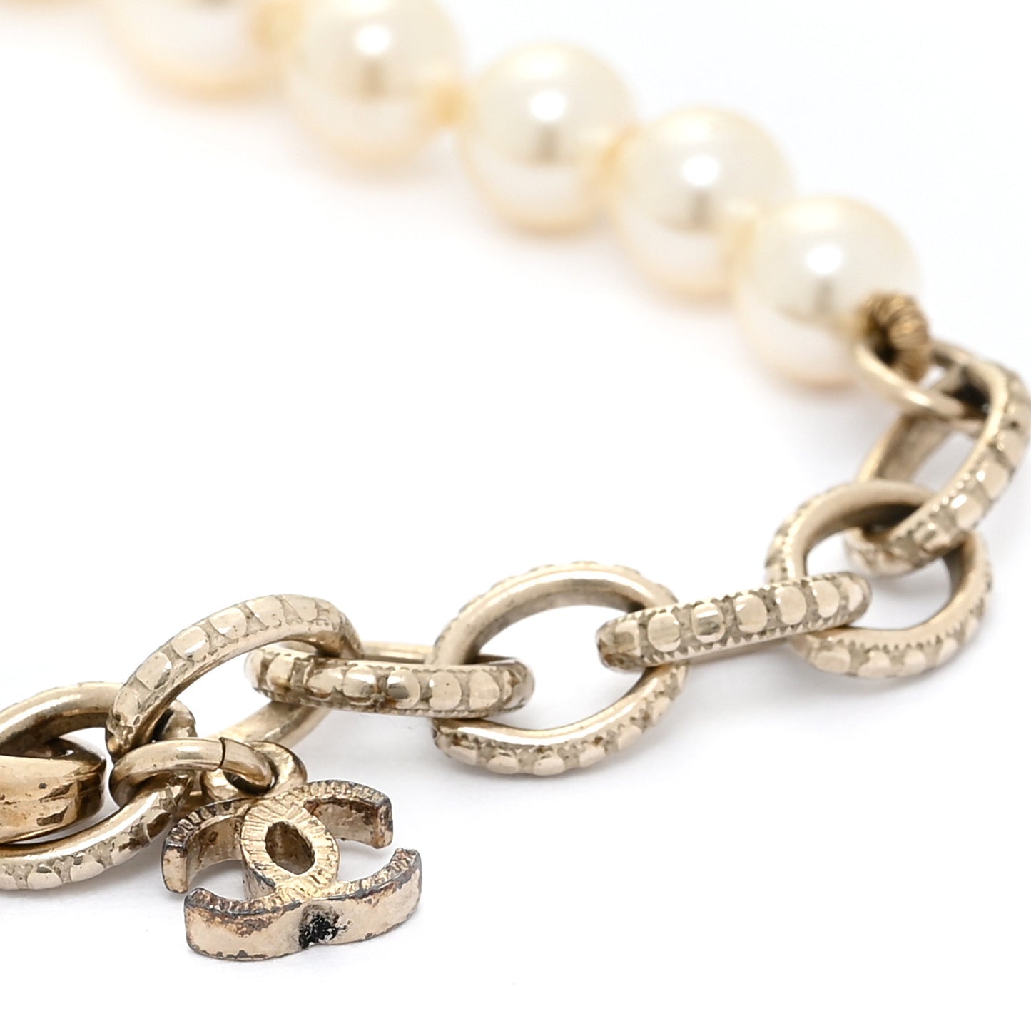Pearl CC Bracelet Gold