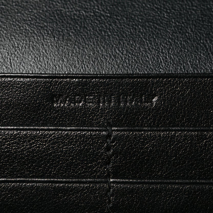 Saint Laurent Calfskin Crocodile Embossed Monogram Chain Wallet Black 7 of 10