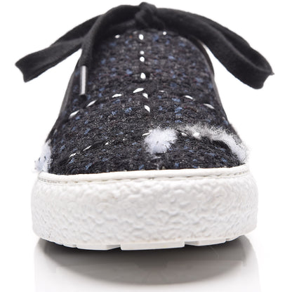 Chanel Suede Tweed Sneakers 38 Black 10 of 15