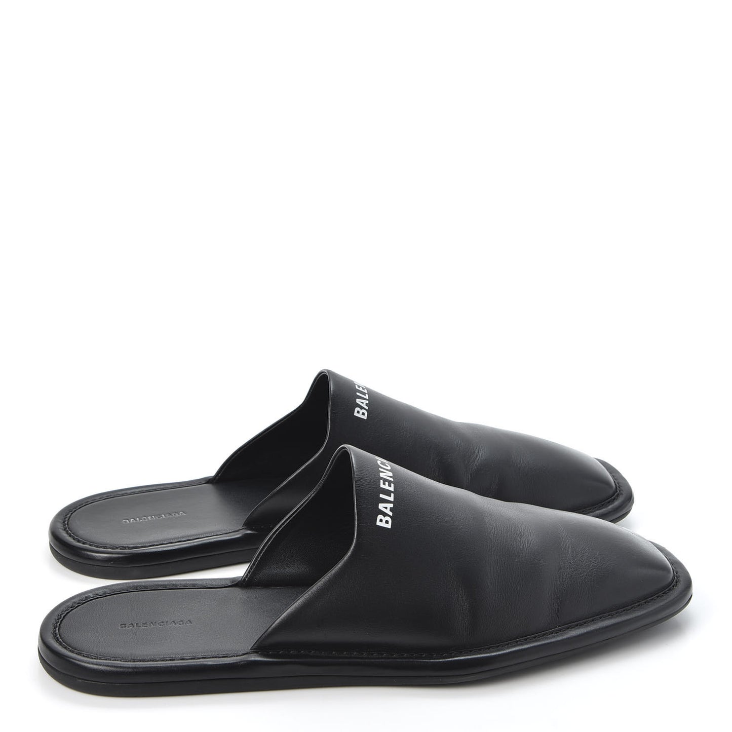 Smooth Calfskin Mens Cozy Slip-On Loafers 42 Black White