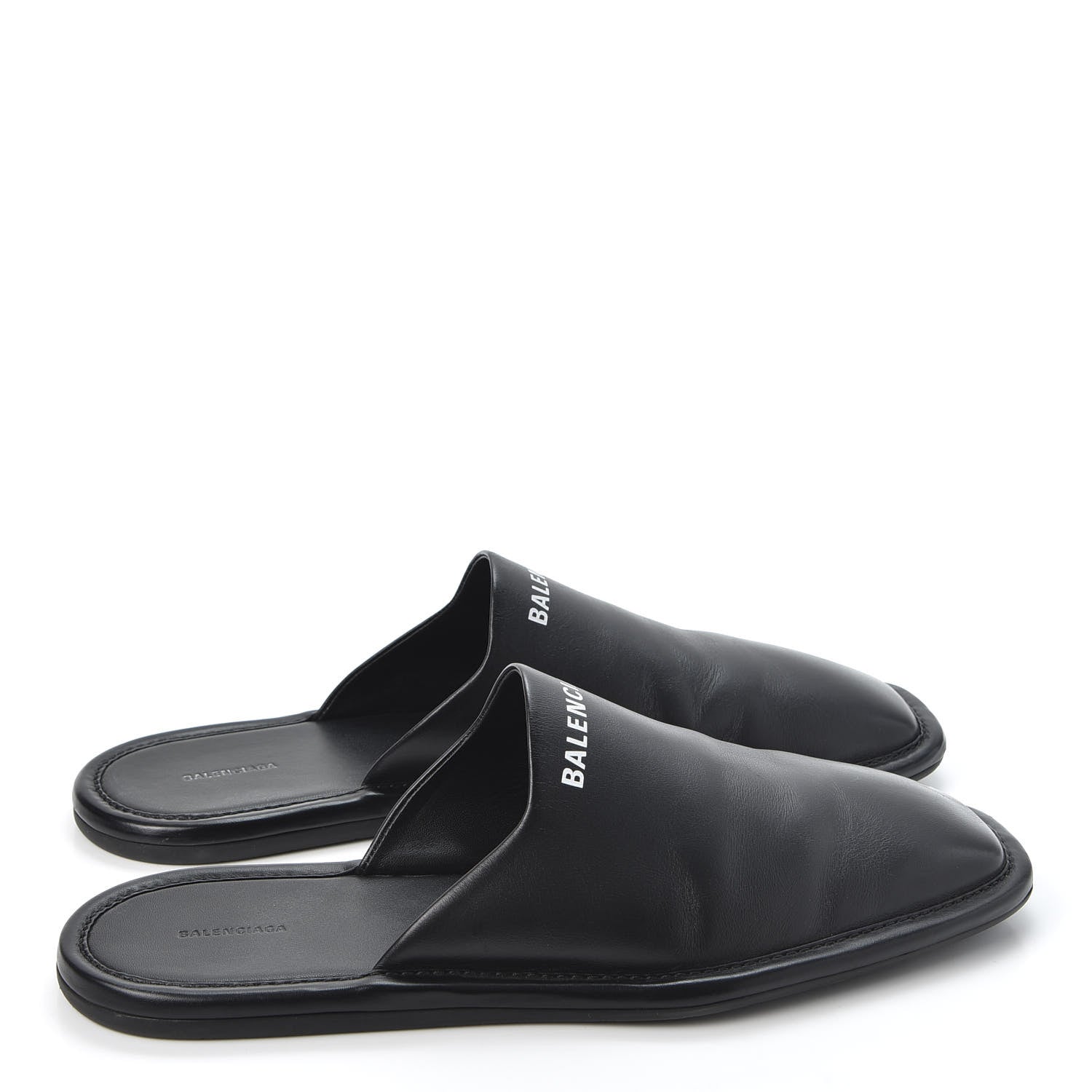 Balenciaga Smooth Calfskin Mens Cozy Slip-On Loafers 42 Black White 4 of 11