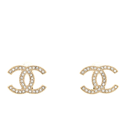 Chanel Crystal CC Earrings Light Gold 1 of 4