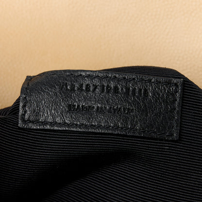 Saint Laurent Grain De Poudre Textured Mixed Matelasse Triquilt Large Monogram Satchel Dark Beige 15 of 21