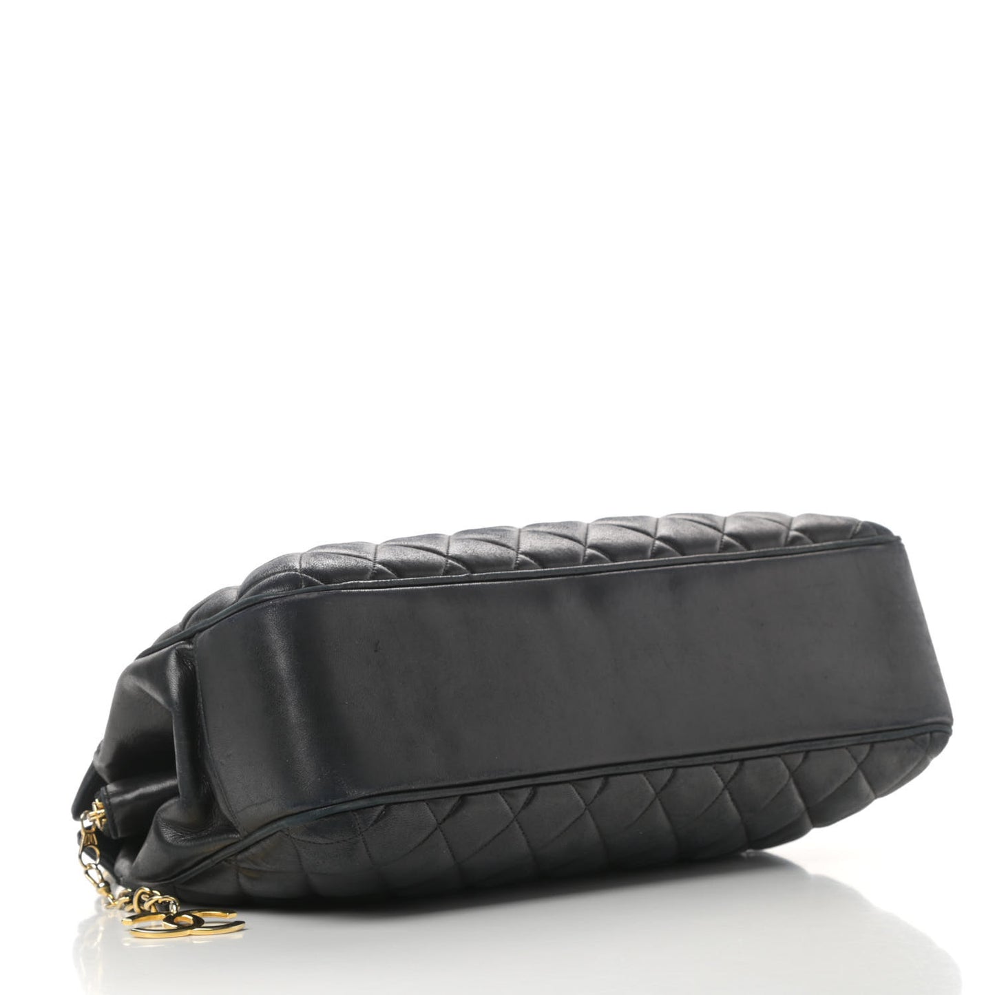 Lambskin Quilted Shopping Tote Black
