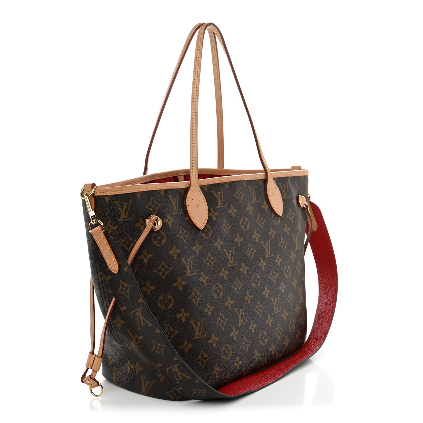 Monogram Inside Out Neverfull Bandouliere MM Rouge Sari
