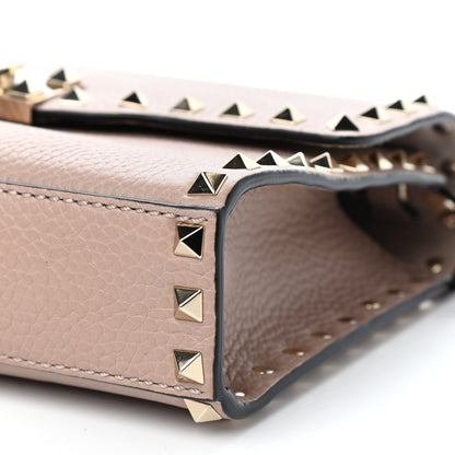 Valentino Garavani Pebbled Calfskin Medium Rockstud Flip Lock Crossbody Bag Poudre 8 of 8