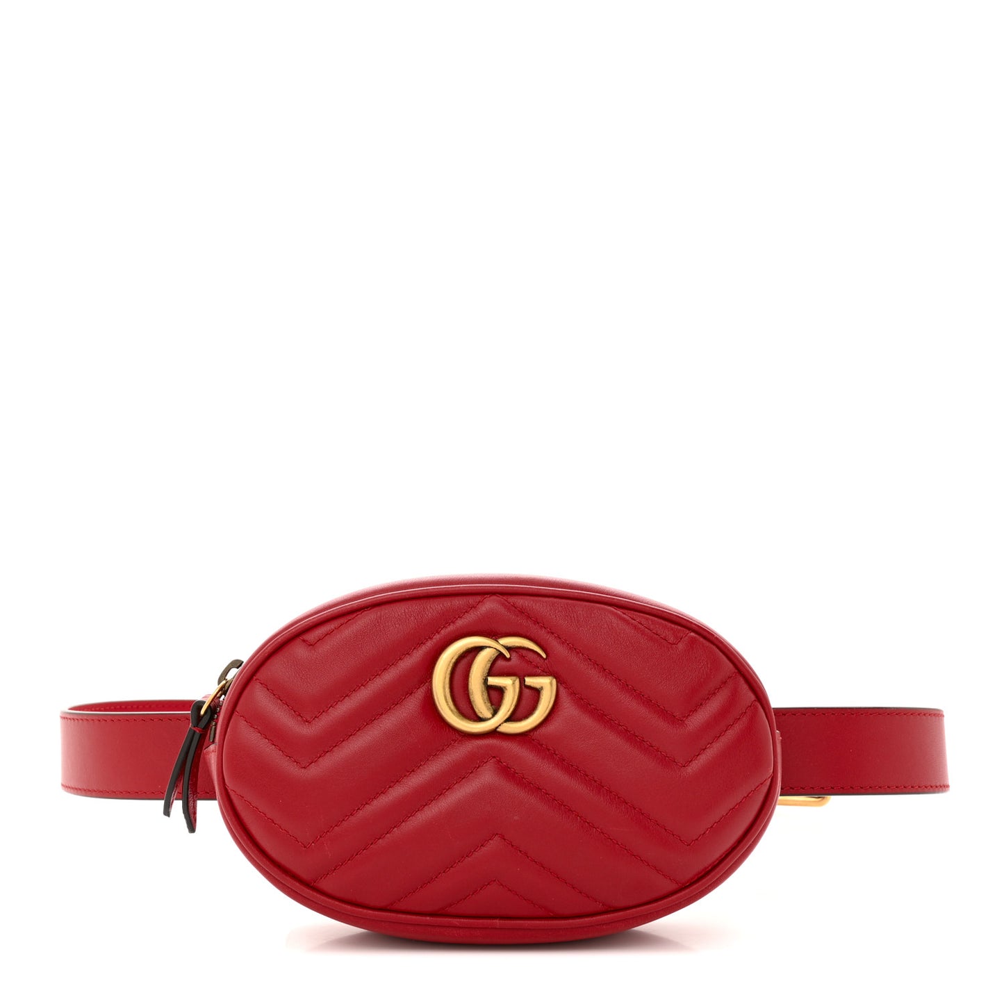 Calfskin Matelasse GG Marmont Belt Bag 95 38 Hibiscus Red
