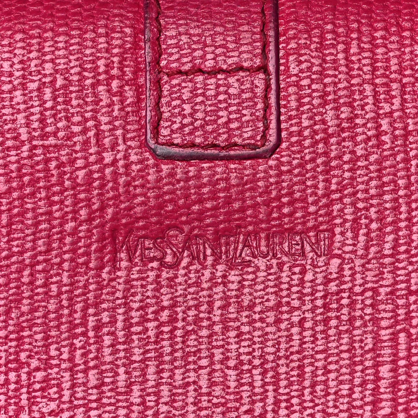 Textured Calfskin Y Card Holder Fuchsia