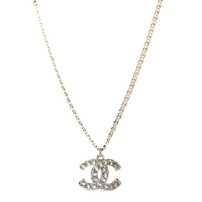Chanel Crystal CC Pendant Necklace Gold 1 of 4